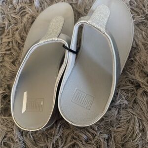FitFlop Women's Glittery Silver Sandals